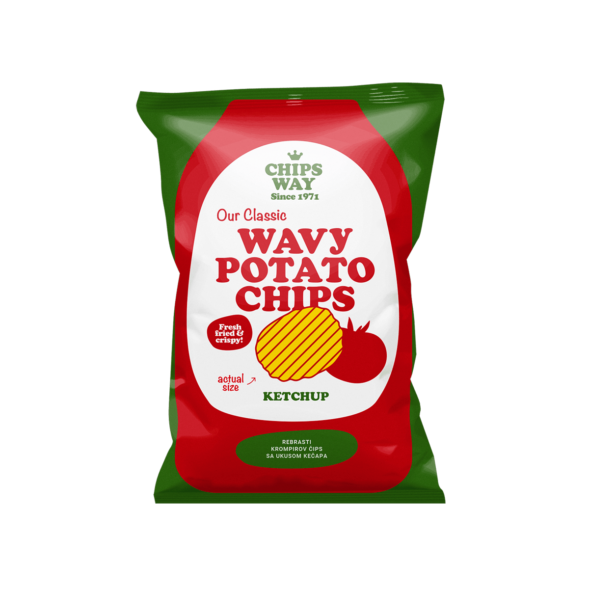 Chips wavy ketchup